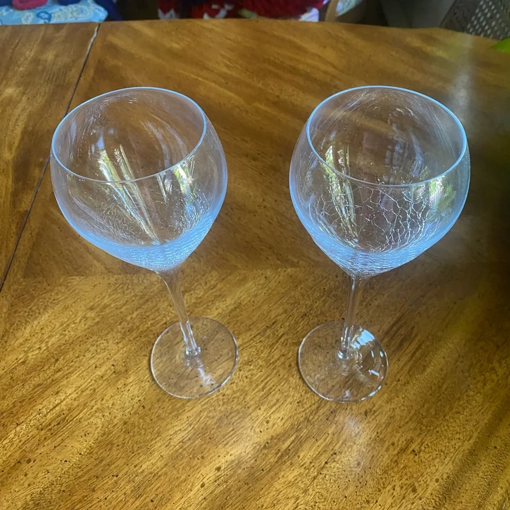 Pier 1 Crackle Reflections 9 3/4”Goblet Set